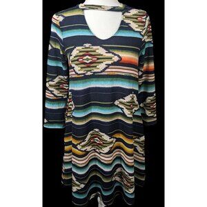 C.R.O. Brooklyn New York Southwestern Keyhole Dress Size Small